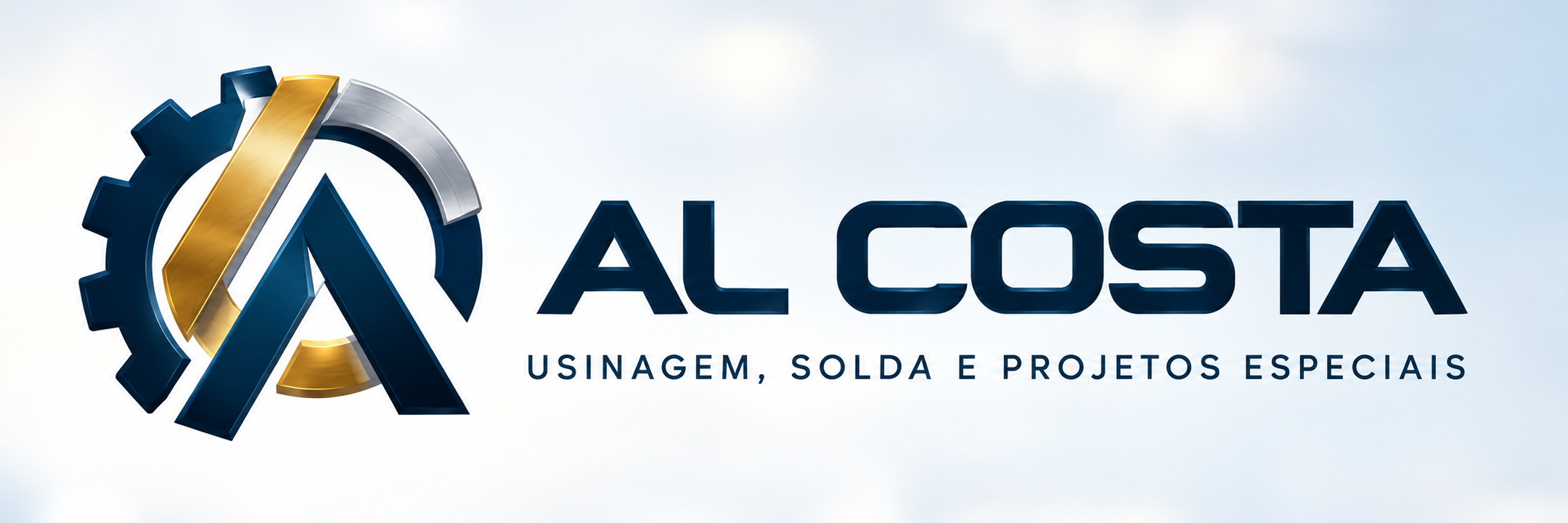 Símbolo da engrenagem com as letras AL Costa